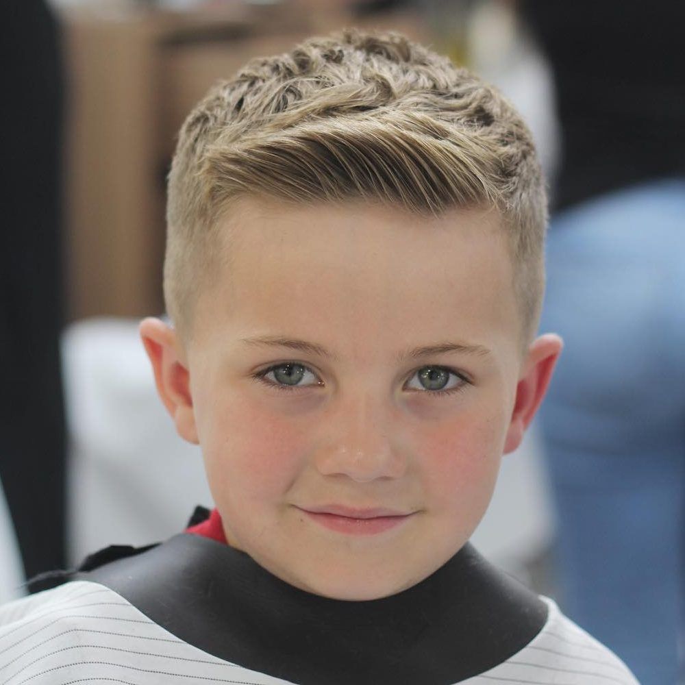 Young boy with a freshly styled haircut